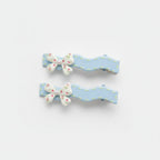 Floral Bow Hair Clips with Pearl Detail Set – hair accessories (view 1)