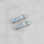 Starfish Pearl Blue Hair Clips Set – hair accessories (view 2)