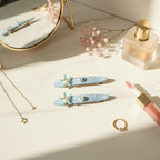 Starfish Pearl Blue Hair Clips Set – hair accessories (view 3)