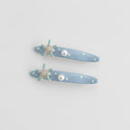 Starfish Pearl Blue Hair Clips Set – hair accessories (view 1)