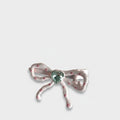 Pink Bow Heart Rhinestone Hair Clip