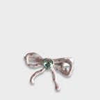 Pink Bow Heart Rhinestone Hair Clip