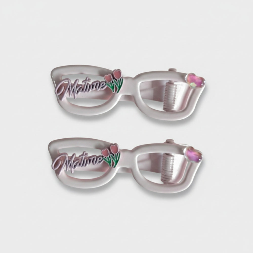 Flower Charm Pearl Pink Hair Clips Set