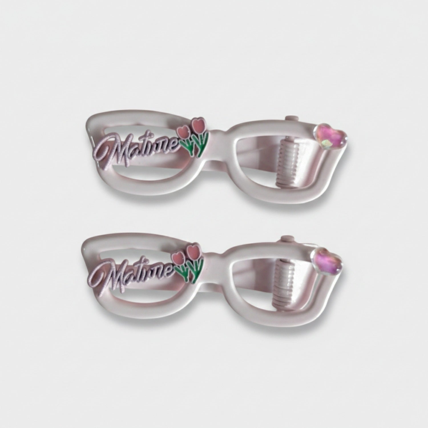 Flower Charm Pearl Pink Hair Clips Set
