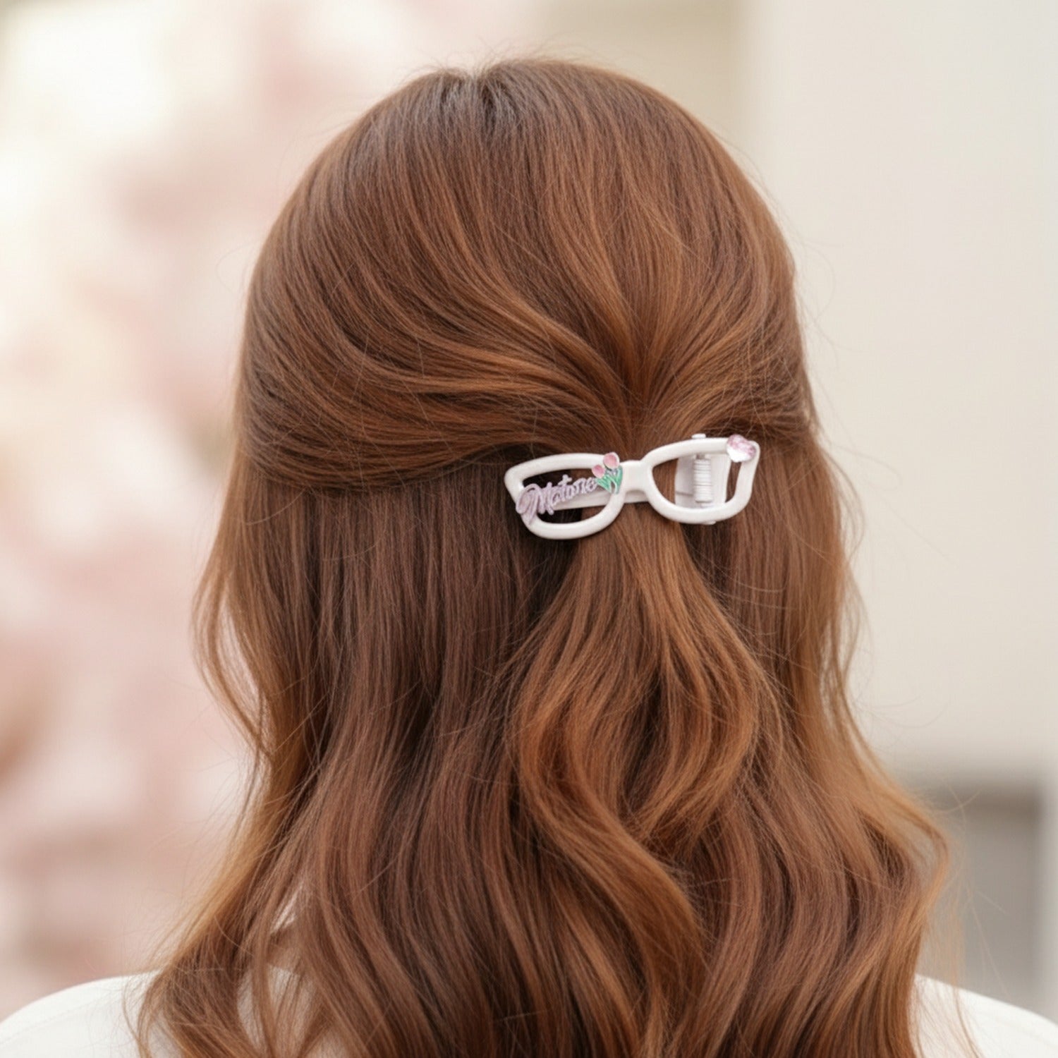 Flower Charm Pearl Pink Hair Clips Set