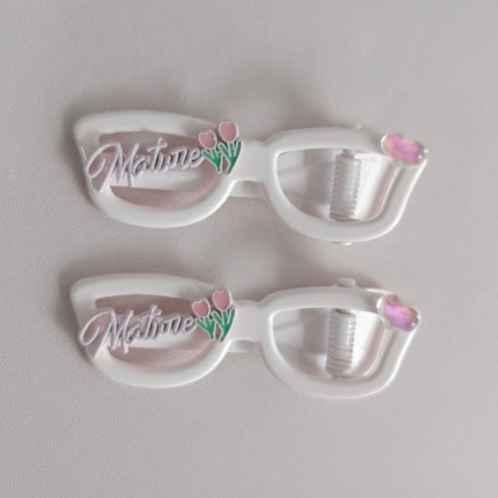 Flower Charm Pearl Pink Hair Clips Set – hair accessories (view 1)