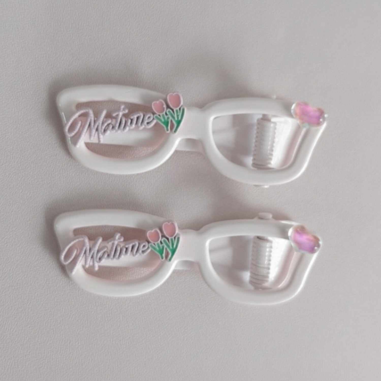 Flower Charm Pearl Pink Hair Clips Set