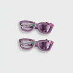 Purple Heart Charm Hair Claw Clips Set
