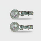 Colorful Flower Rhinestone Hair Clips Pair