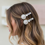 Colorful Flower Rhinestone Hair Clips Pair