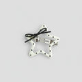 Star Hair Clip With Heart Charm And Black Bow