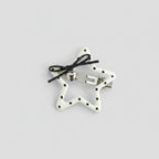 Star Hair Clip With Heart Charm And Black Bow