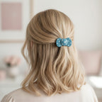 Pearl Studded Blue Hair Clip Set