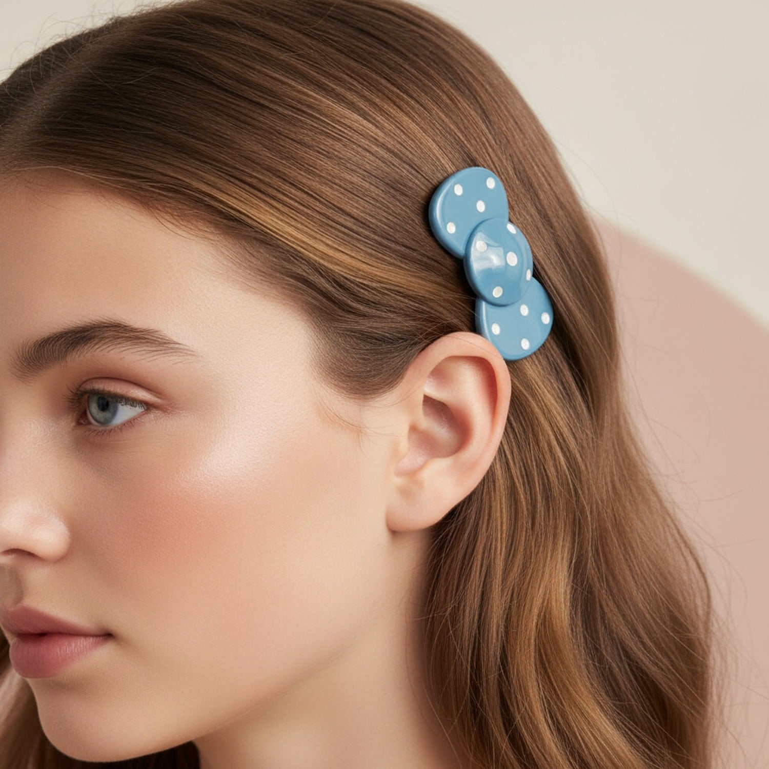 Pearl Studded Blue Hair Clip – hair accessories (view 3)
