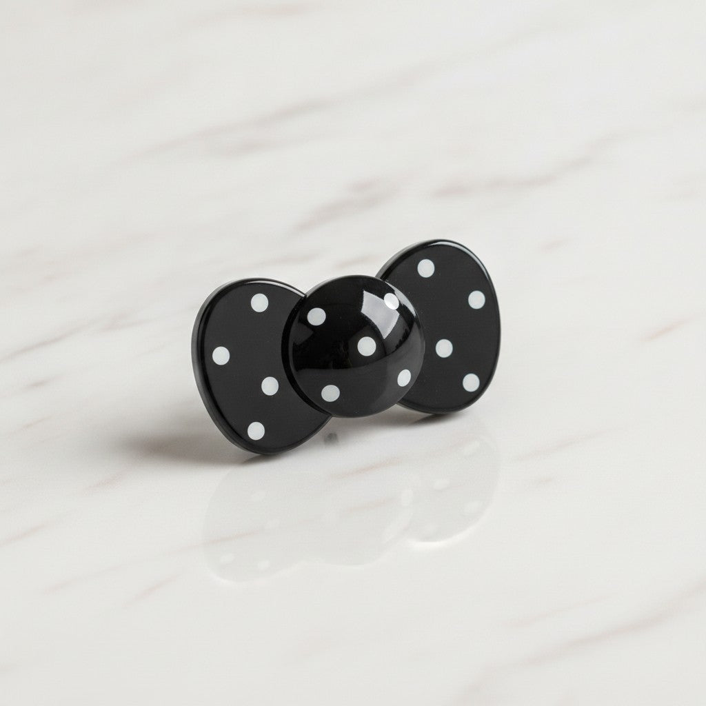 Black Pearl Bow Hair Clip