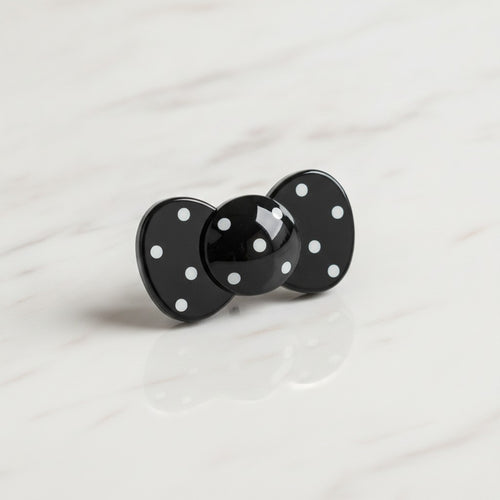 Black Pearl Bow Hair Clip