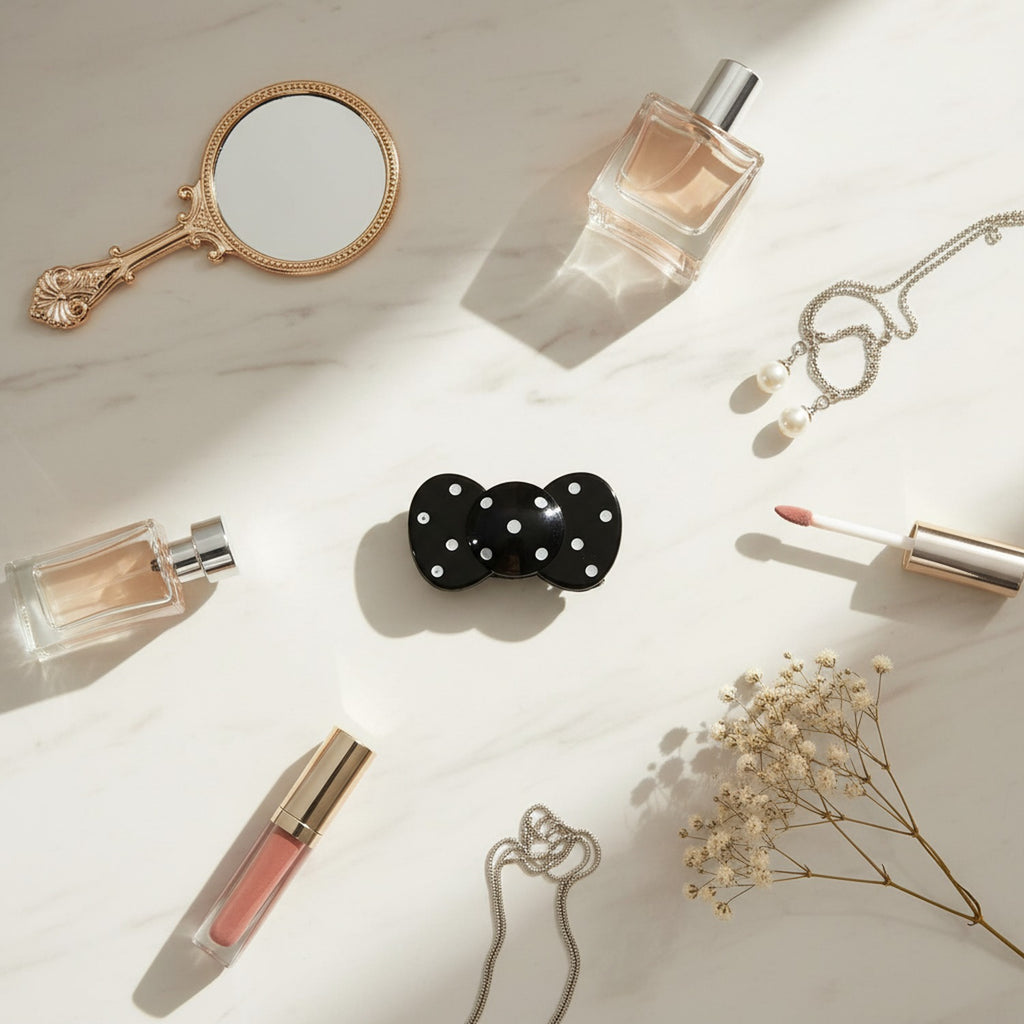Black Pearl Bow Hair Clip – hair accessories (view 3)