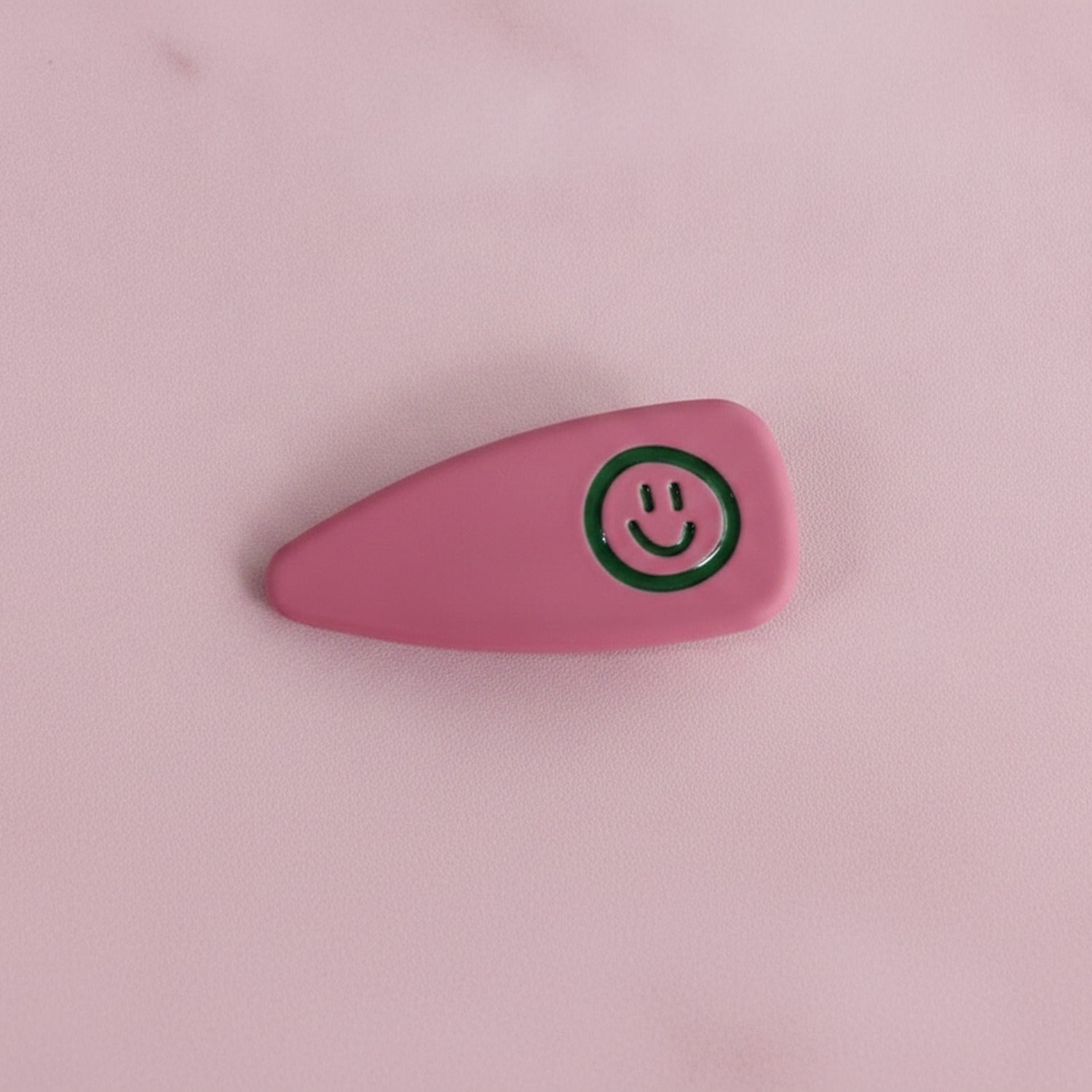 Pink Smiley Face Hair Clips Pair