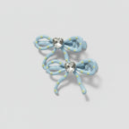 Blue Bow Hair Clips With Rhinestone Heart Charm