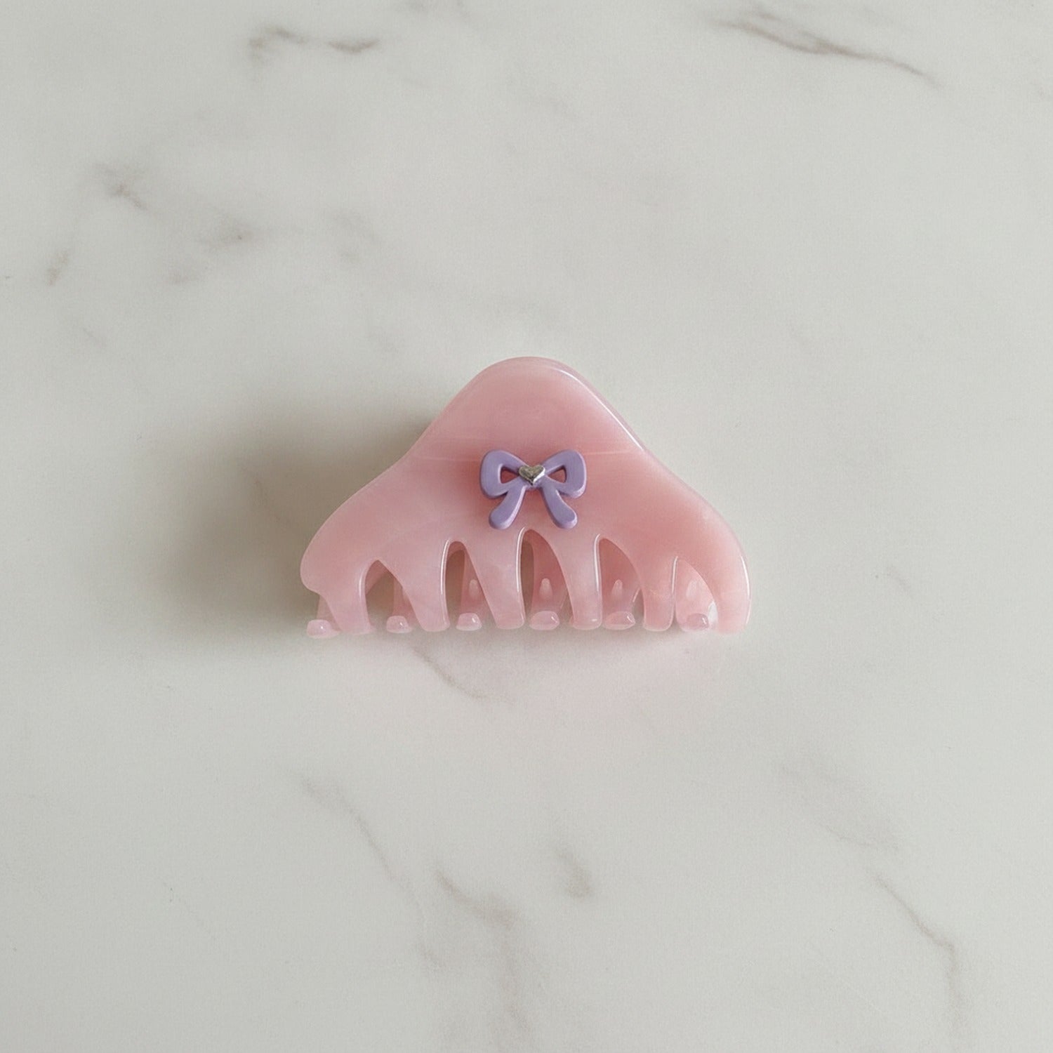 Pink Tulle Hair Claw With Bow