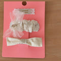 Floral Button Hair Clip Duo - Pink Floral Bow – hair accessories