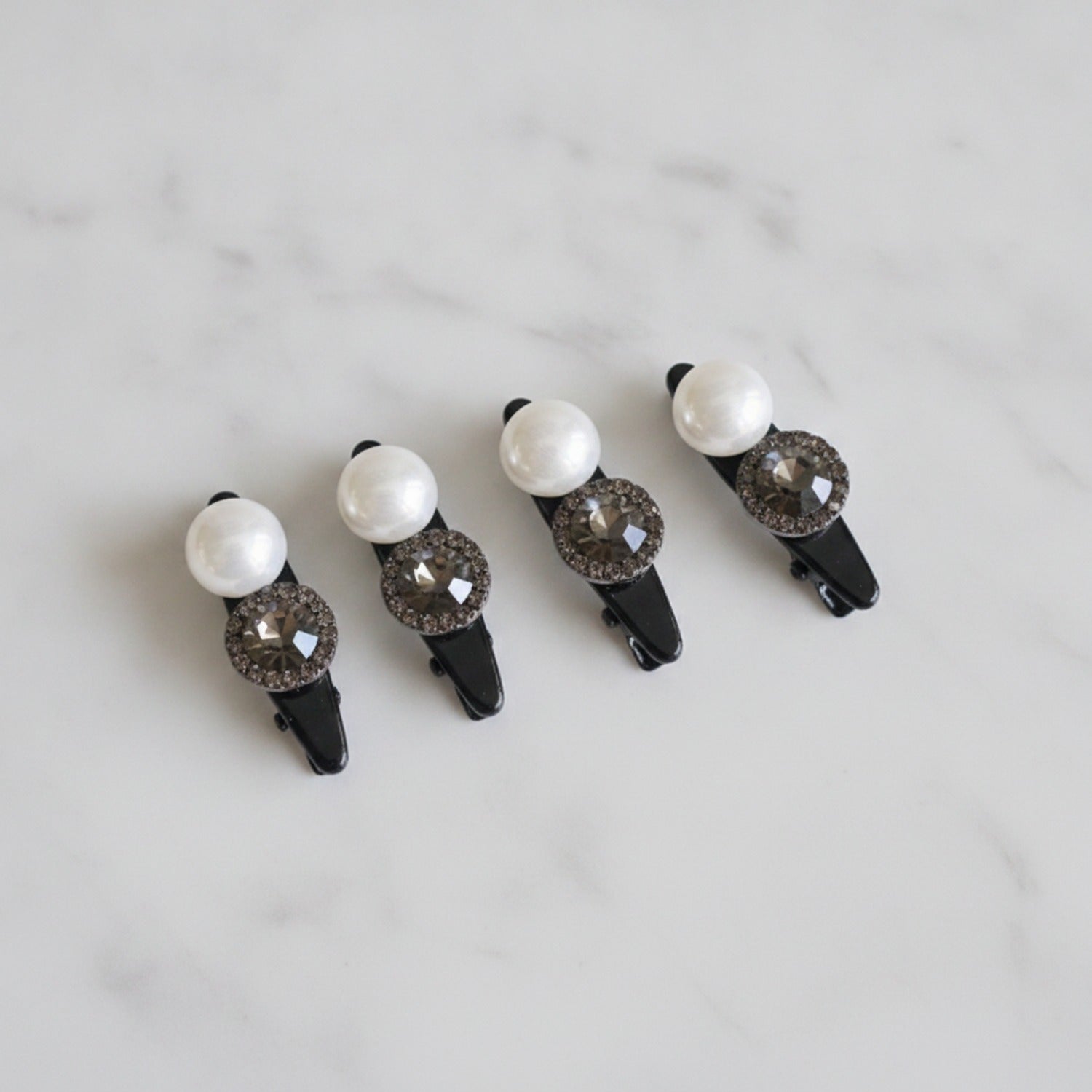 Pearl & Crystal Mini Claw Clips Set