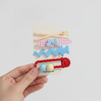 Mini Claw Clip Set Mix & Match - Blue Bow & Beads – hair accessories (view 3)