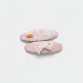 Watercolor Floral Pearl Hair Clip Set - Pink Floral