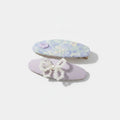 Watercolor Floral Pearl Hair Clip Set - Purple Floral