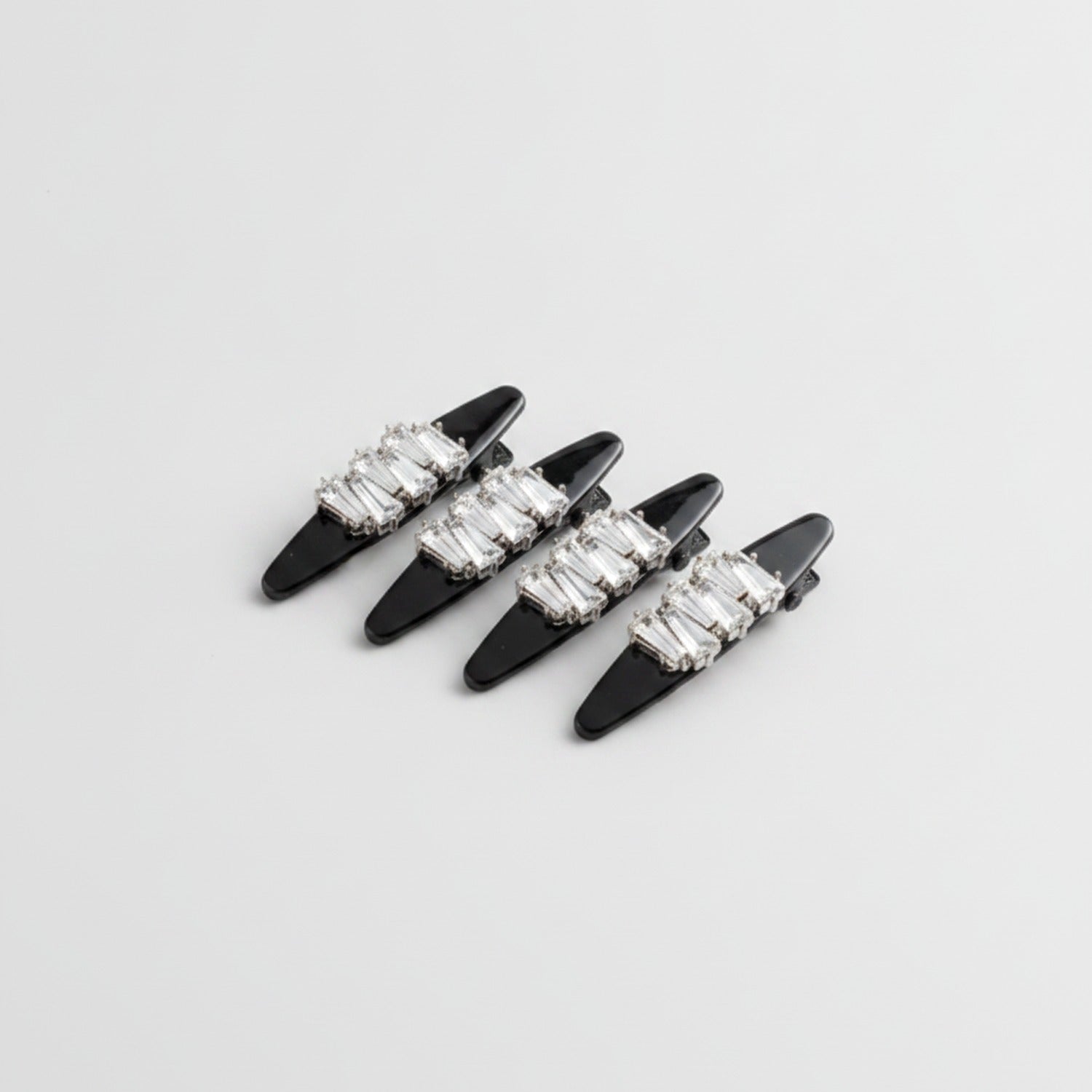 Rhinestone Clip Hair Pin Set - Trapezoid Rhinestone – hair accessories (view 1)