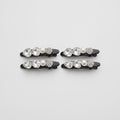 Rhinestone Clip Hair Pin Set - Heart Pearl Rhinestone