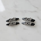 Rhinestone Clip Hair Pin Set - Letter Rhinestone
