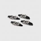 Rhinestone Clip Hair Pin Set - Letter Rhinestone