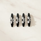 Rhinestone Clip Hair Pin Set - Bow Rhinestone