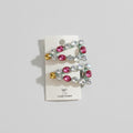 Sparkle Rhinestone Hair Clip Duo - Green Accent – hair accessories (view 1)