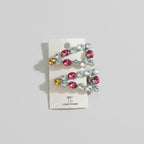 Sparkle Rhinestone Hair Clip Duo - Green Accent – hair accessories (view 1)