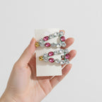 Sparkle Rhinestone Hair Clip Duo - Green Accent – hair accessories (view 3)