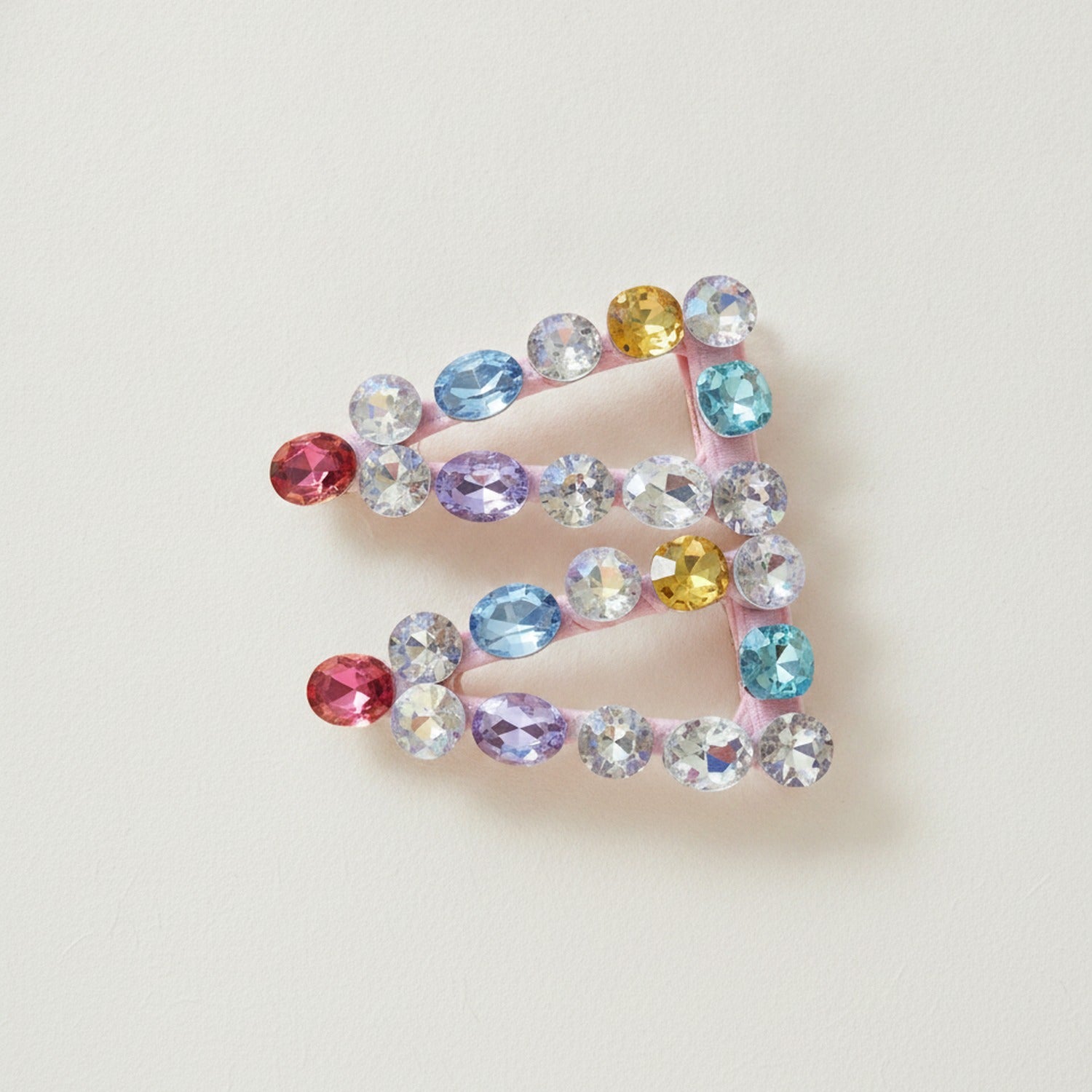 Sparkle Rhinestone Hair Clip Duo - Pink Accent