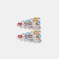 Sparkle Rhinestone Hair Clip Duo - Pink Accent – hair accessories (view 1)