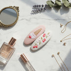 Embroidered Oval Hair Clip Duo - Pink Ice Cream – hair accessories (view 3)