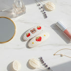 Embroidered Oval Hair Clip Duo - Cream Berry – hair accessories (view 3)