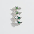 Gemstone Heart Claw Hair Clip Set - Green Heart – hair accessories (view 1)
