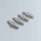 Gemstone Heart Claw Hair Clip Set - Silver Flower
