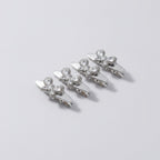 Gemstone Heart Claw Hair Clip Set - Crystal Butterfly