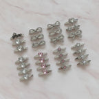 Gemstone Heart Claw Hair Clip Set - Crystal Heart