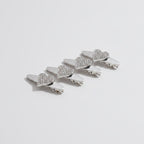 Gemstone Heart Claw Hair Clip Set - Crystal Heart