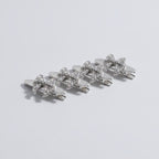 Gemstone Heart Claw Hair Clip Set - Crystal Bow