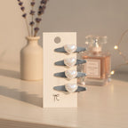 Gemstone Heart Claw Hair Clip Set - Pearl Heart – hair accessories (view 2)