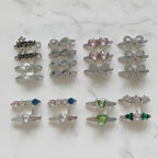 Gemstone Heart Claw Hair Clip Set - Black Happy
