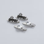 Gemstone Heart Claw Hair Clip Set - Black Happy